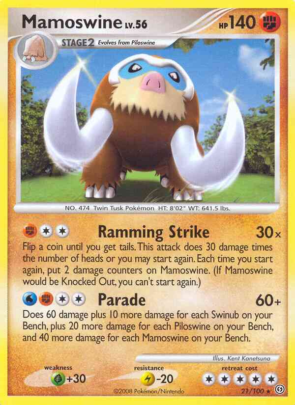 Mamoswine - 21/100 - Rare [dp7-21] [Reverse Holo]
