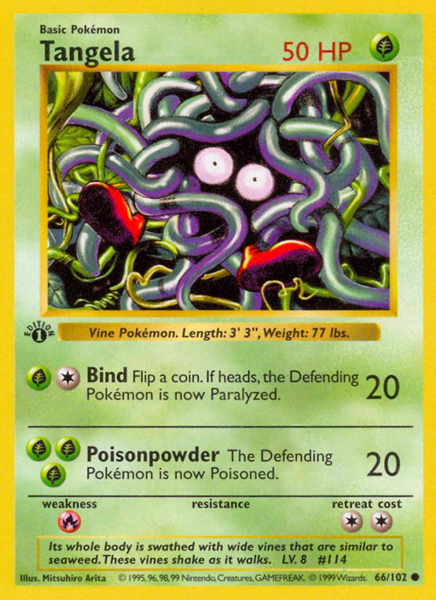 Tangela - 66/102 - Common - 1st Edition [base1-66] [Non-Holo]