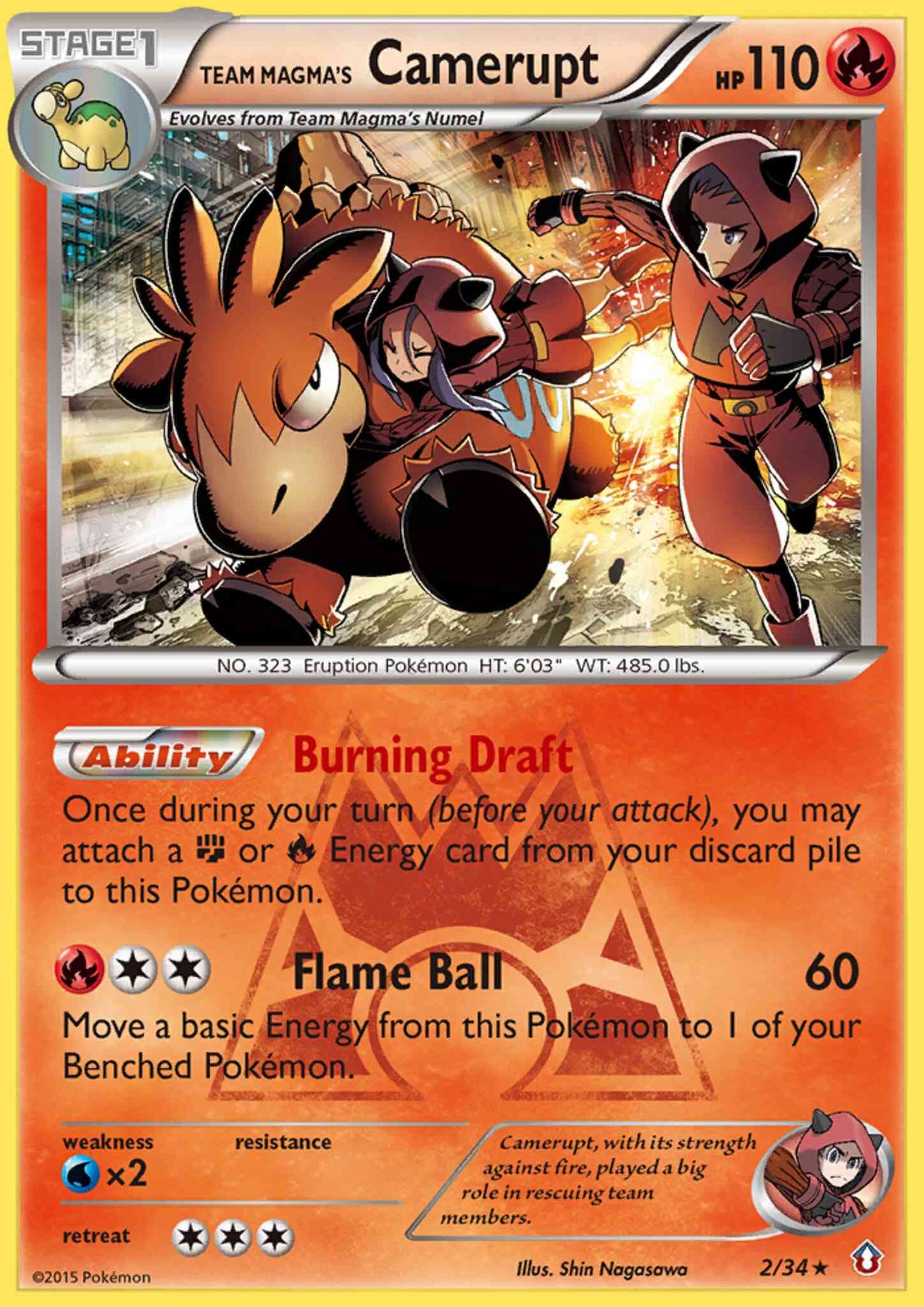 Team Magma's Camerupt - 2/34 - Rare Holo [dc1-2] [Holo]