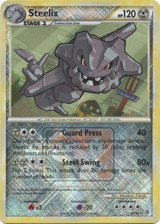 Steelix - 24 - Promotional - Crosshatch Holo Pokemon League Black Smash Season 2011 [Reverse Holo]