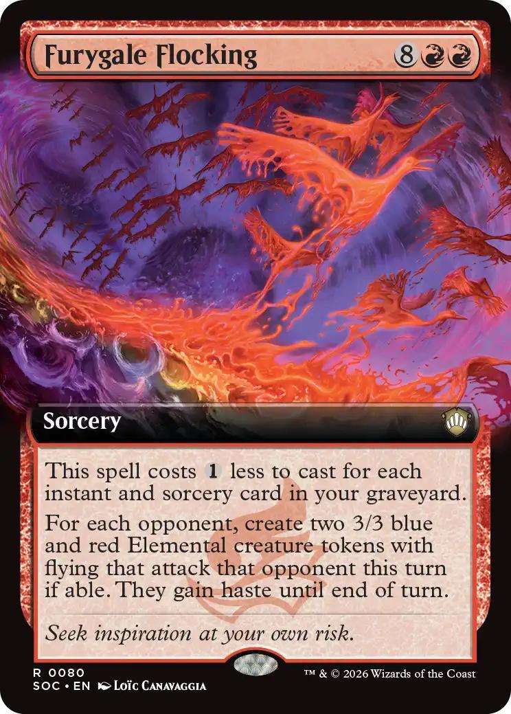 Furygale Flocking [80] [Extended Art] [Secrets of Strixhaven: Commander] [Non-Foil]