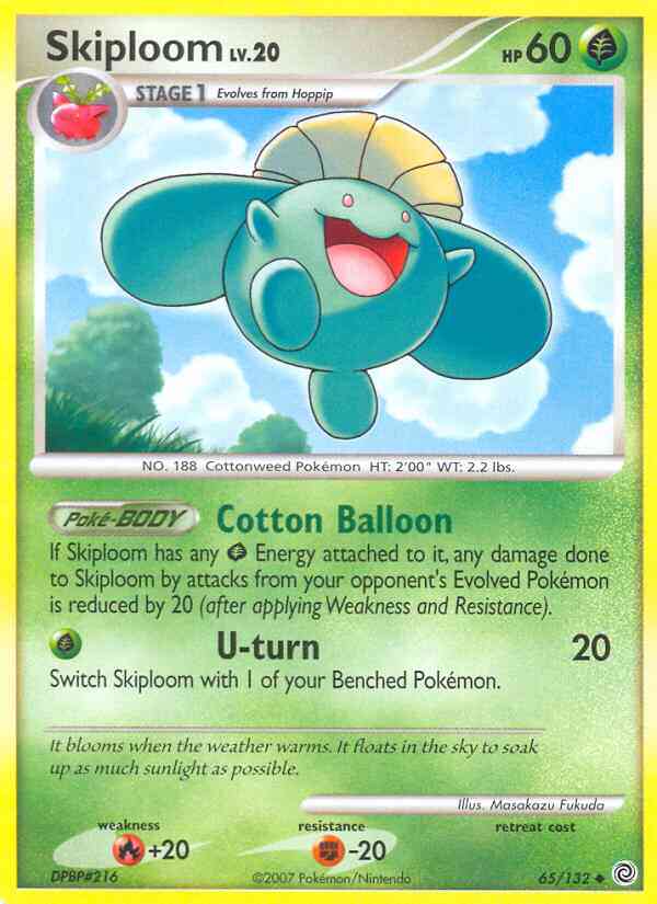 Skiploom - 65/132 - Uncommon [dp3-65] [Reverse Holo]