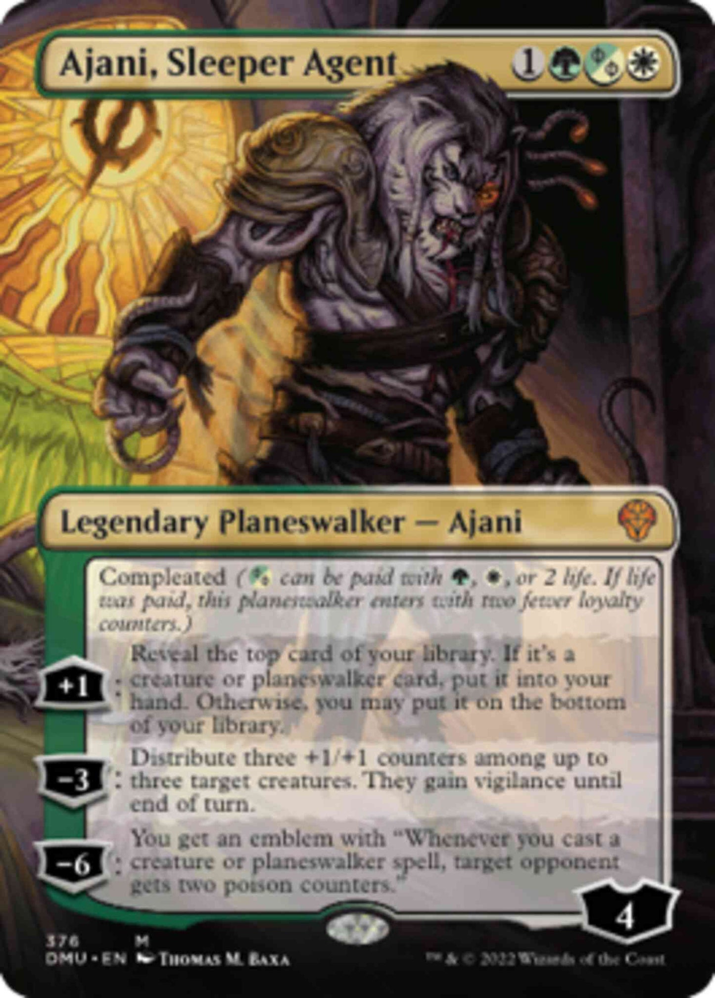 Ajani, Sleeper Agent [376] [Borderless] [Phyrexianized] [Dominaria United] [Non-Foil]
