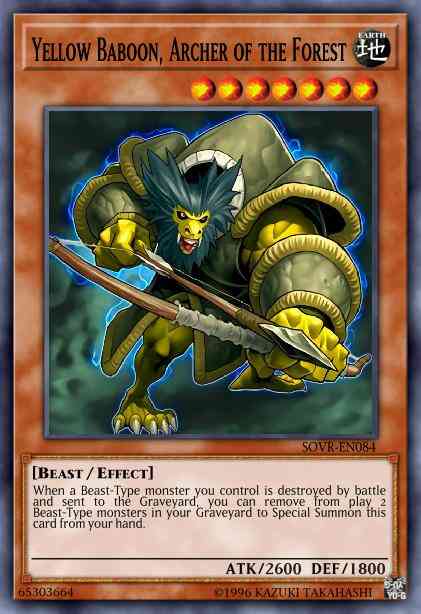 Yellow Baboon, Archer of the Forest - SOVR-EN084 - Ultra Rare - 1st Edition