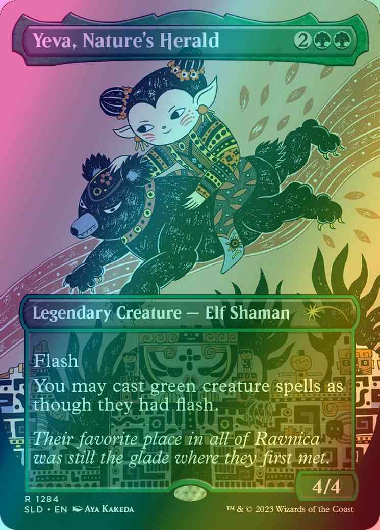 Yeva, Nature's Herald [1284] [Borderless] [Nature is Adorable] [Secret Lair Drop] [Foil]