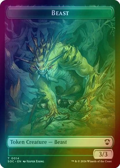 Beast Token (14) // Primo, The Indivisible Token (24) [Secrets of Strixhaven: Commander: Tokens] [Foil]