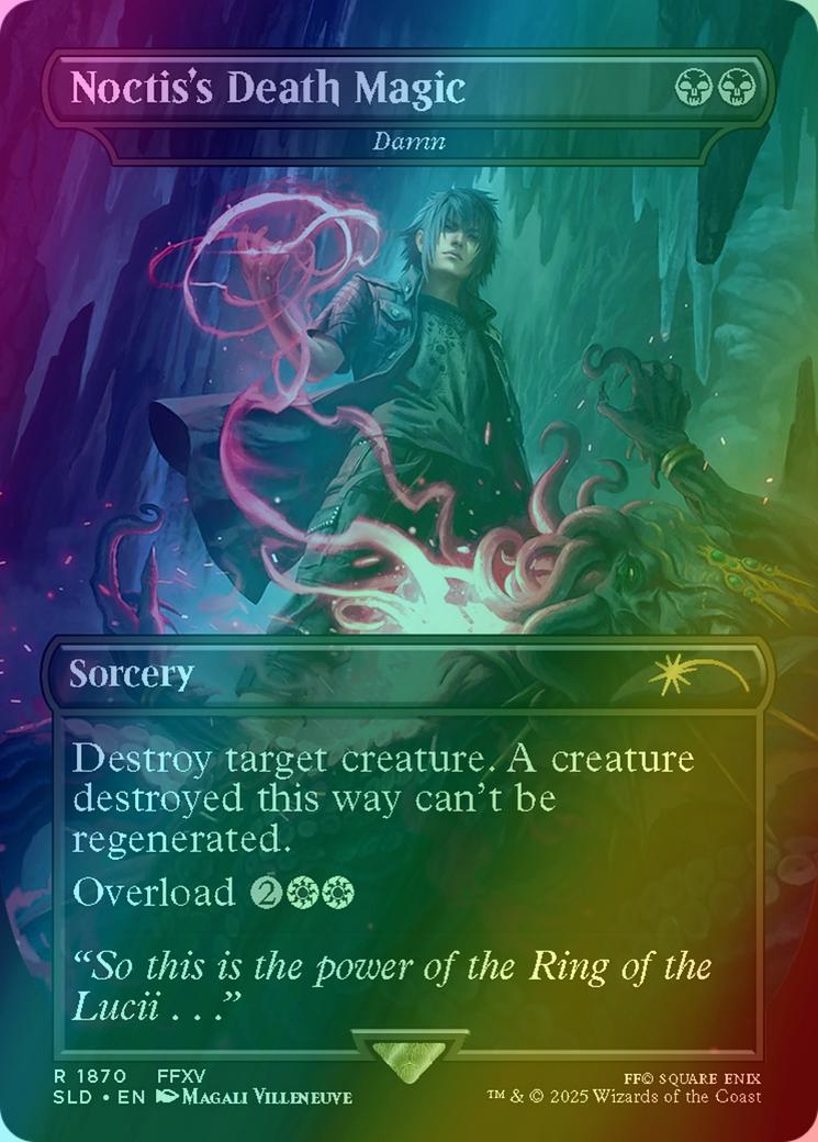 Noctis's Death Magic - Damn [1870] [Borderless] [FINAL FANTASY: Grimoire] [Secret Lair Drop] [Foil]