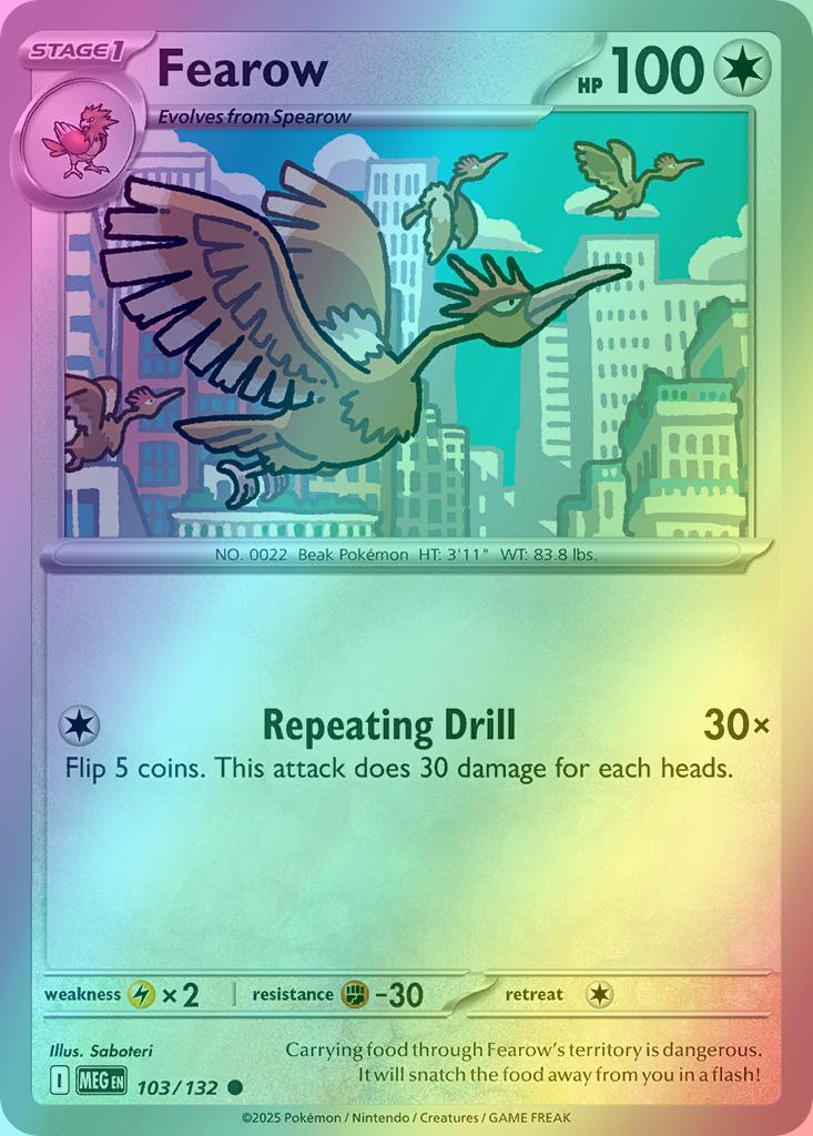 Fearow - 103/132 - Common [me01-103] [Reverse Holo]
