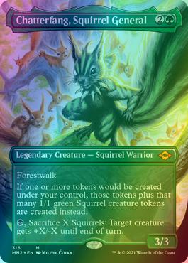 Chatterfang, Squirrel General [316] [Borderless] [Modern Horizons 2] [Foil]