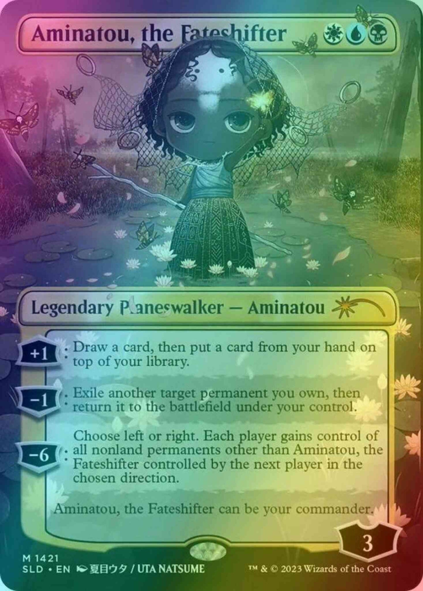 Aminatou, the Fateshifter [1421] [Borderless] [Li'l'est Walkers] [Secret Lair Drop] [Foil]