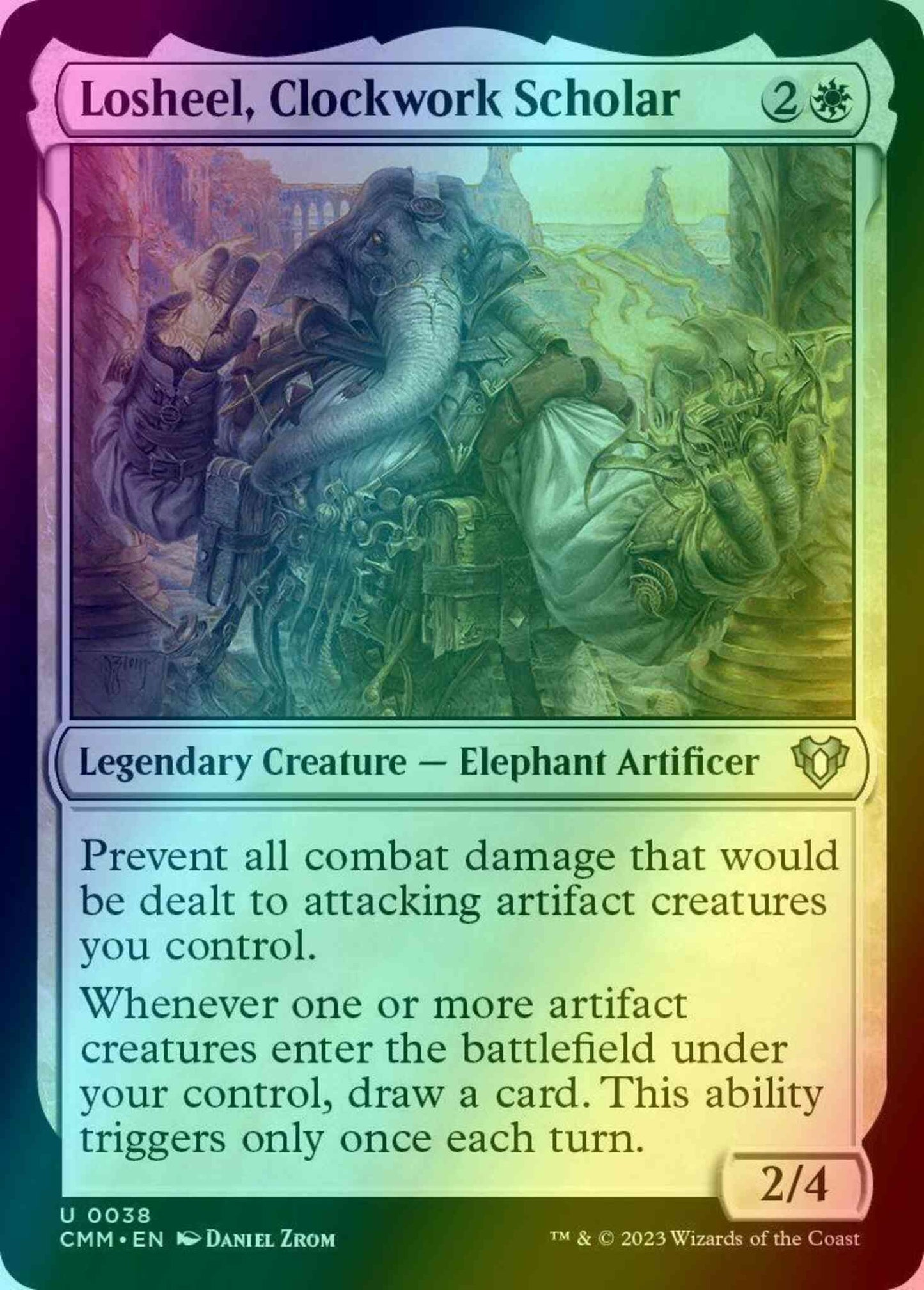 Losheel, Clockwork Scholar [38] [Commander Masters] [Foil]