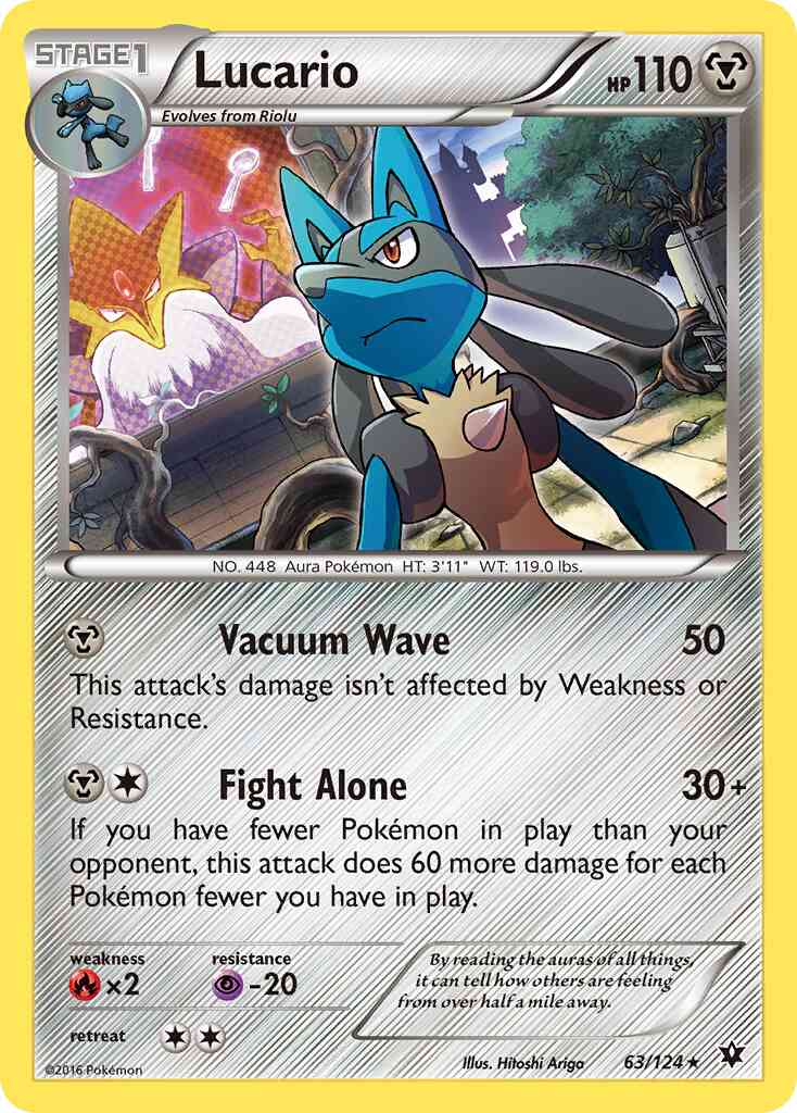 Lucario - 63/124 - Rare Holo [xy10-63] [Reverse Holo]
