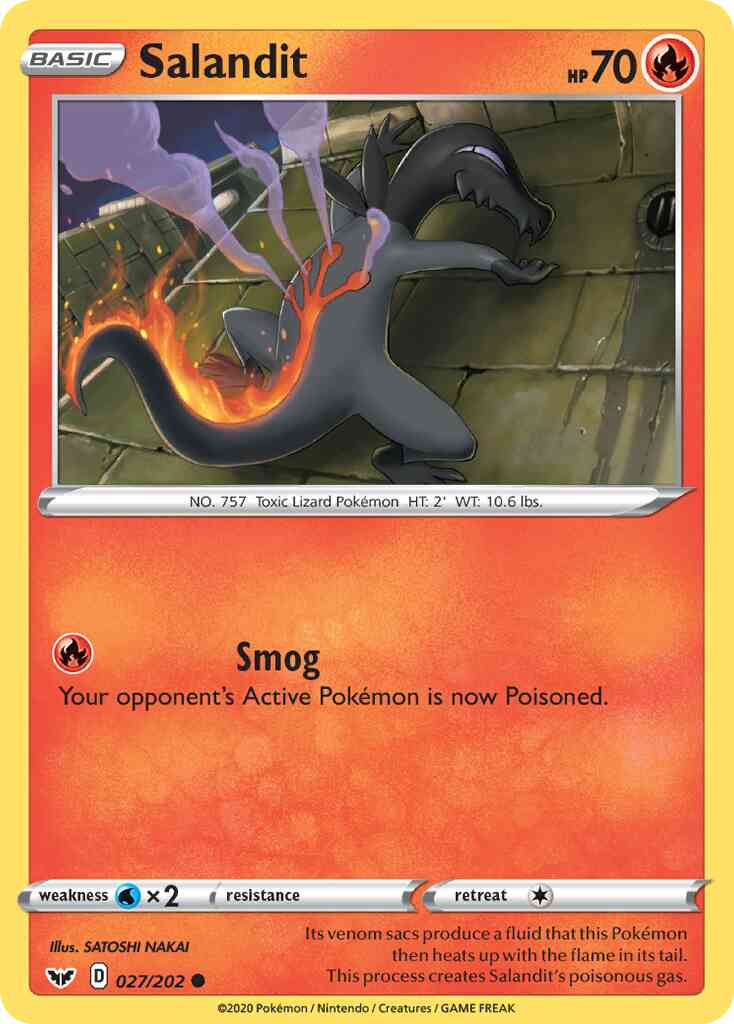 Salandit - 027/202 - Common [swsh1-027] [Reverse Holo]