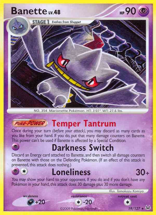 Banette - 19/127 - Rare [pl1-19] [Reverse Holo]