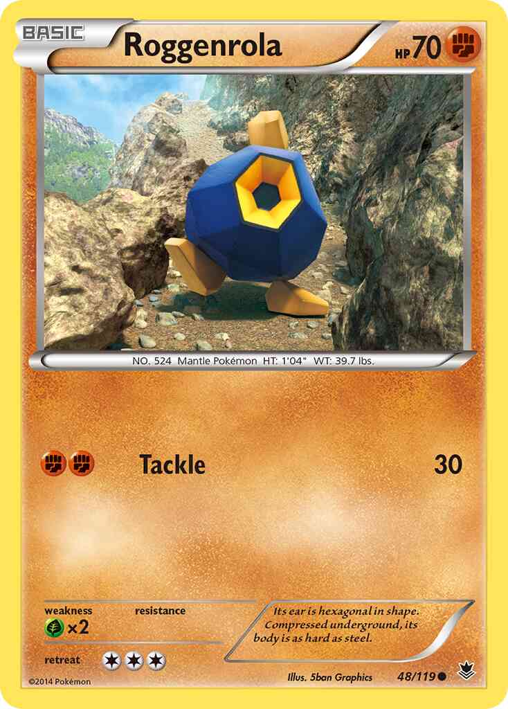 Roggenrola - 48/119 - Common [xy4-48] [Reverse Holo]