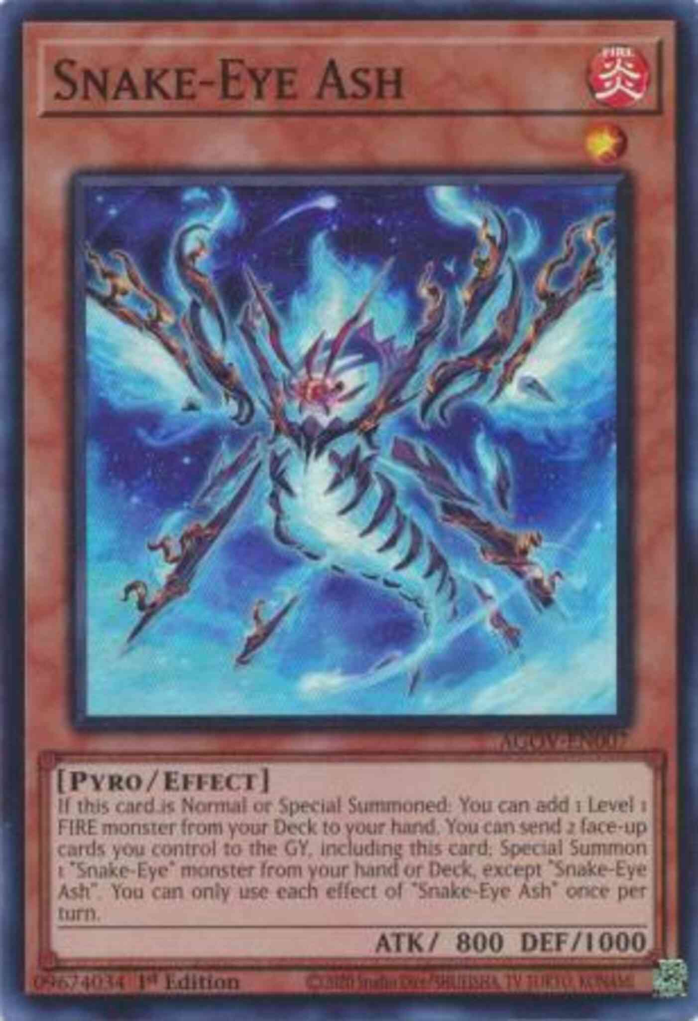 Snake-Eye Ash - AGOV-EN007 - Super Rare - 1st Edition