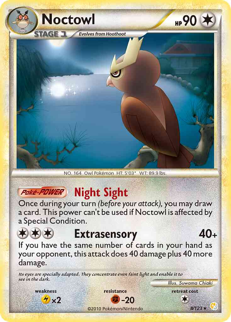 Noctowl - 8/123 - Rare Holo [hgss1-8] [Reverse Holo]