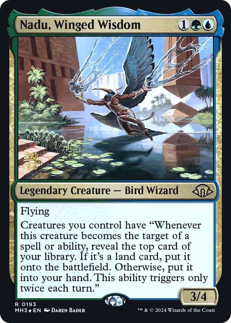Nadu, Winged Wisdom [193s] [Prerelease] [Modern Horizons 3: Promos] [Foil]