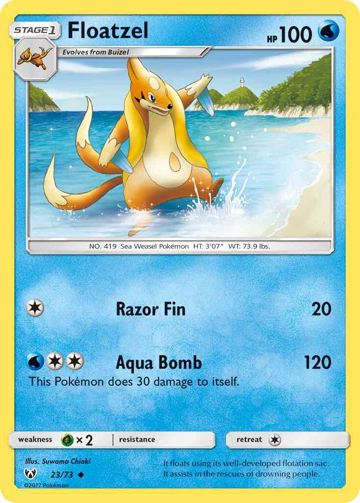 Floatzel - 23/73 - Uncommon [sm35-23] [Reverse Holo]