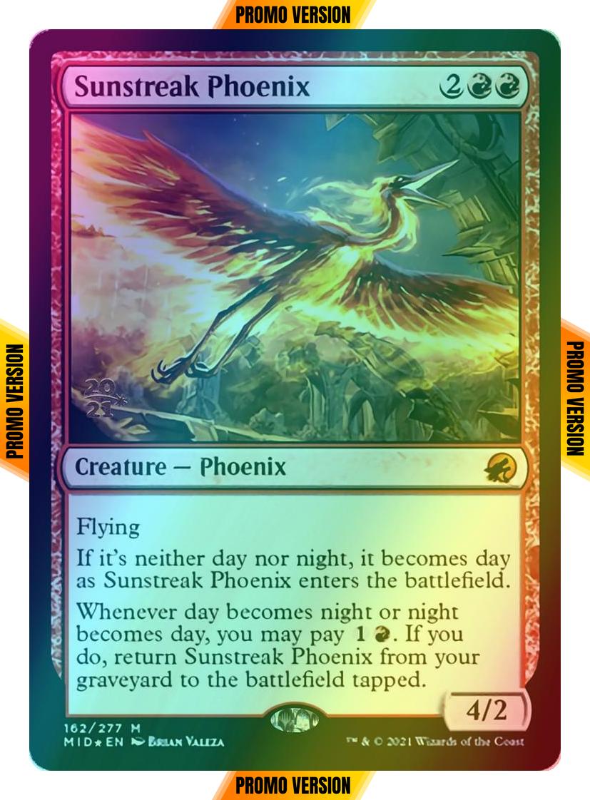Sunstreak Phoenix [Prerelease] [162s] [Innistrad: Midnight Hunt Promos] [Foil]