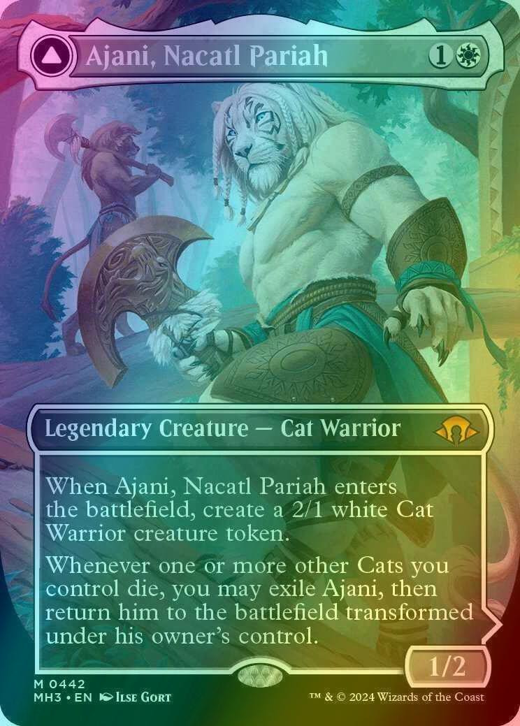 Ajani, Nacatl Pariah // Ajani, Nacatl Avenger [442] [Borderless] [Modern Horizons 3] [Foil]