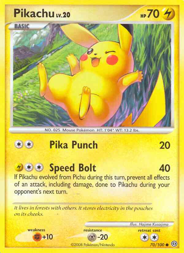 Pikachu - 70/100 - Common [dp7-70] [Reverse Holo]