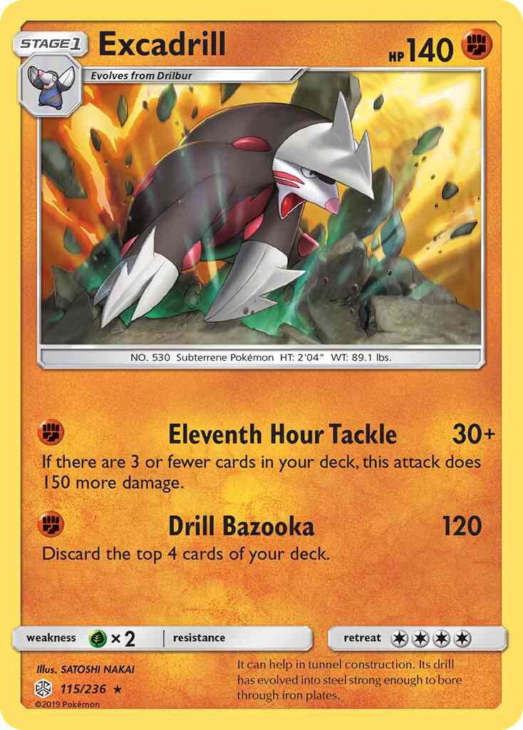 Excadrill - 115/236 - Rare Holo [sm12-115] [Reverse Holo]