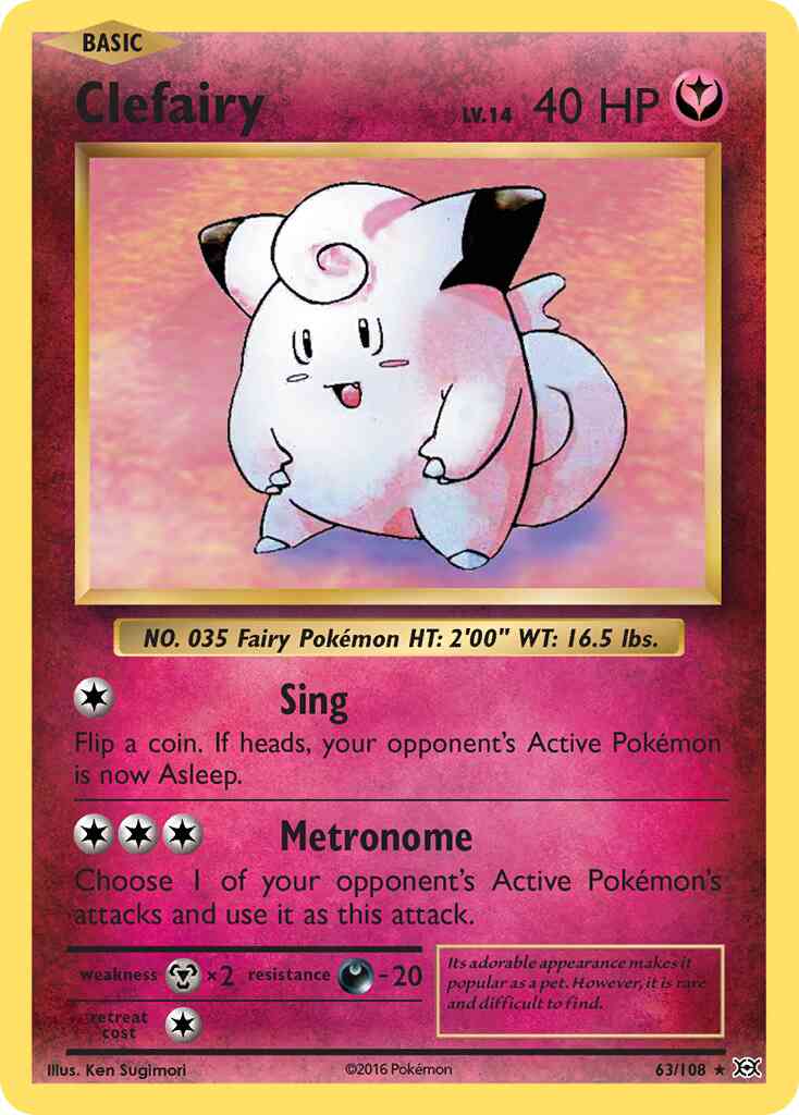 Clefairy - 63/108 - Rare Holo [xy12-63] [Reverse Holo]