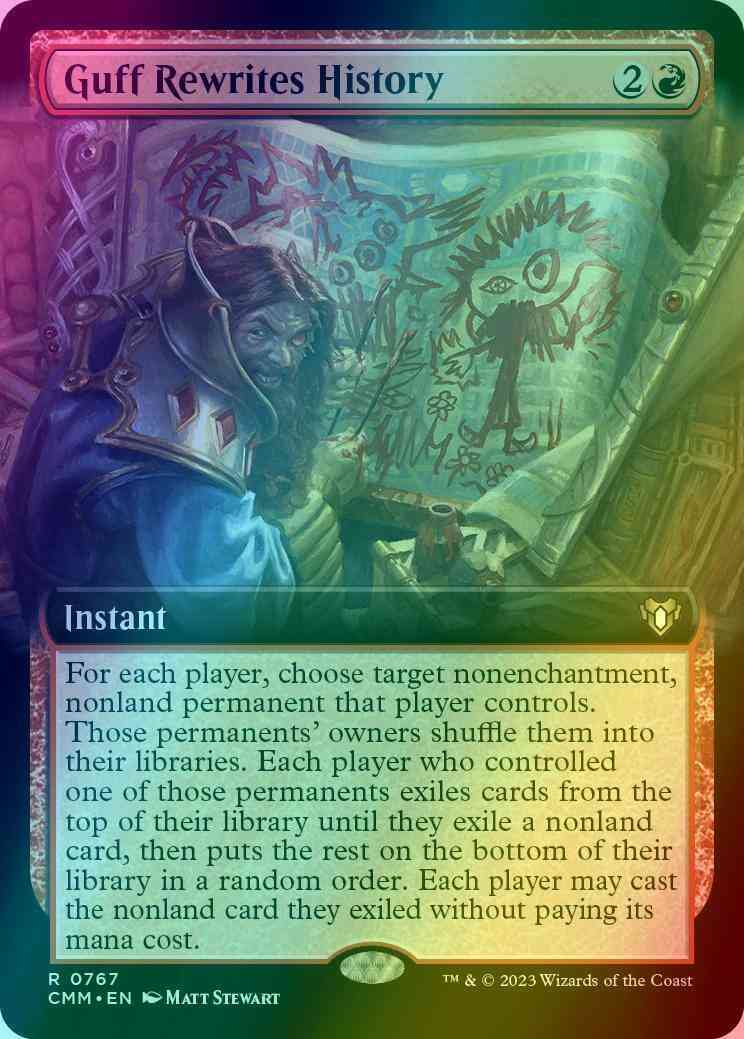 Guff Rewrites History [767] [Extended Art] [Commander Masters] [Foil]