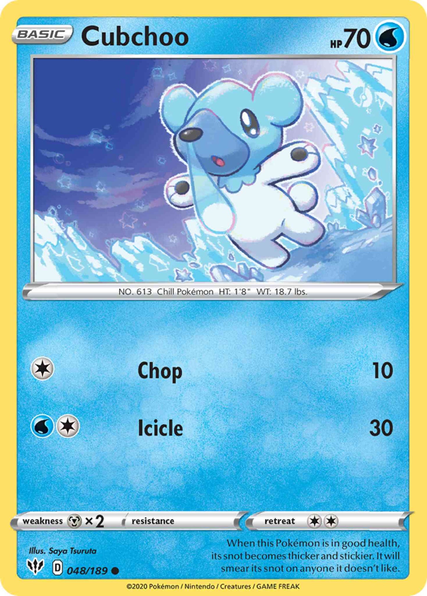 Cubchoo - 048/189 - Common [swsh3-048] [Reverse Holo]