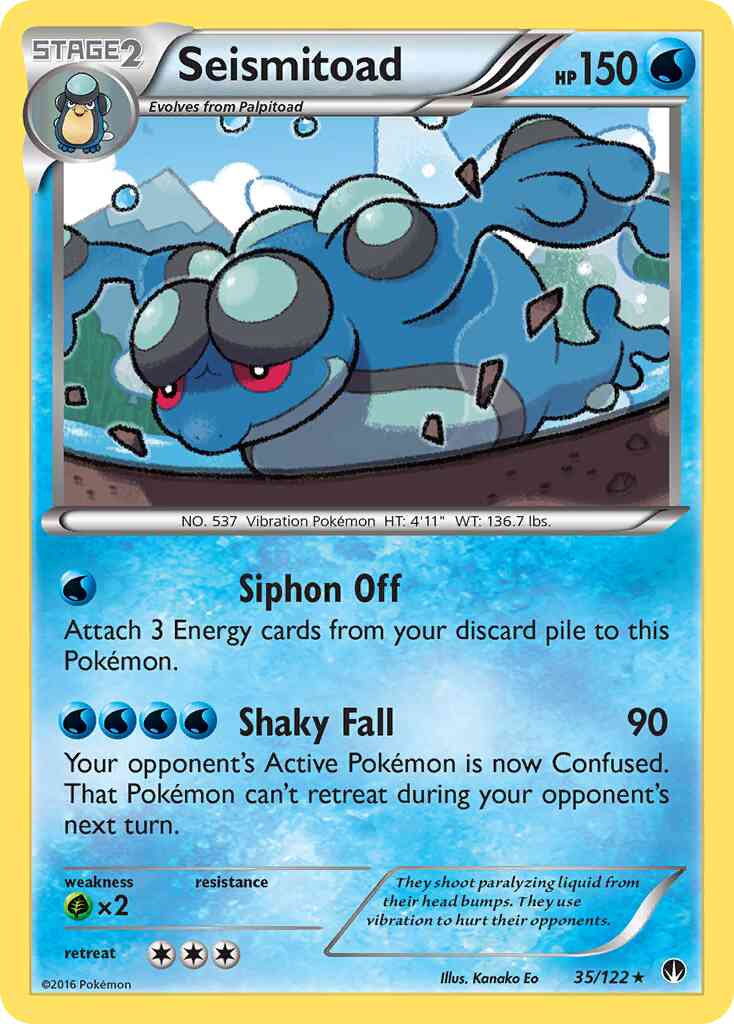 Seismitoad - 35/122 - Rare [xy9-35] [Non-Holo]