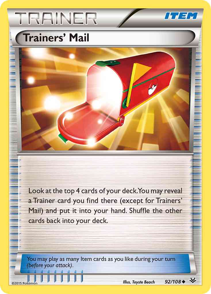 Trainers' Mail - 92/108 - Uncommon [xy6-92] [Reverse Holo]