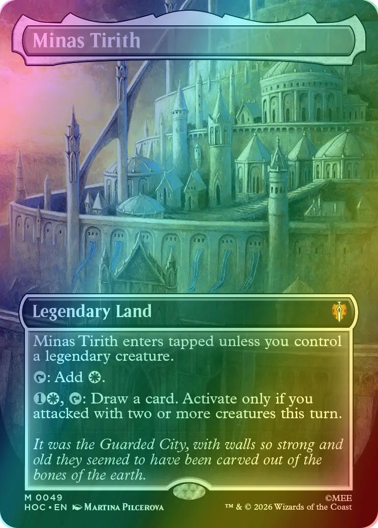Minas Tirith [49] [Borderless] [Classic Artist] [Box Topper] [The Hobbit: Commander] [Foil]