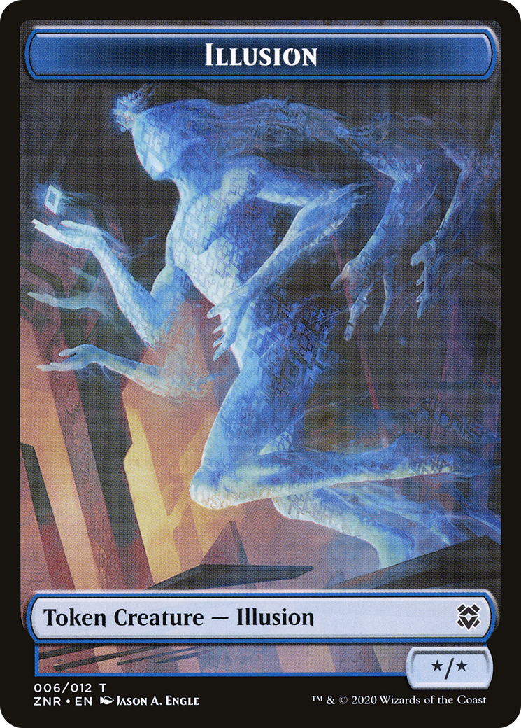 Clue Token (16) // Illusion Token (06) [MID/ZNR Set Symbol] [Challenger Deck 2022 Tokens ] [Non-Foil]