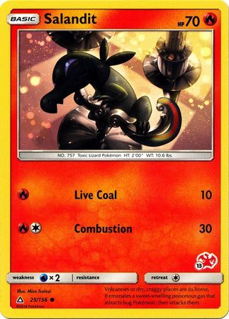 Salandit - 25/156 - Common - Charizard Stamp [BA01-13] [Non-Holo]