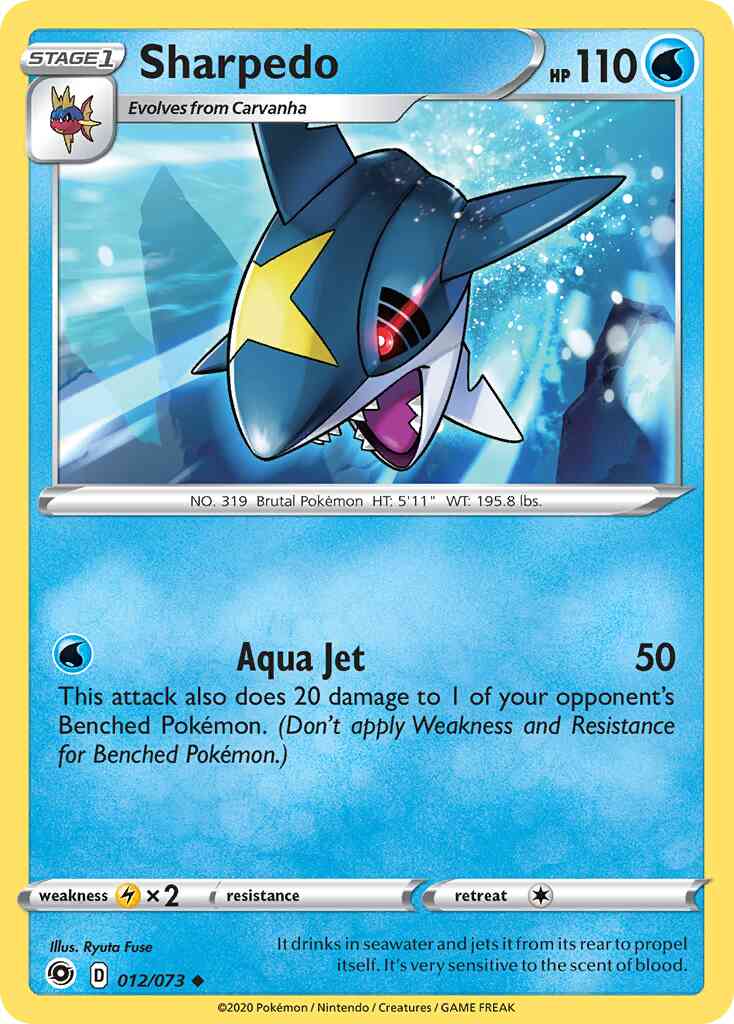 Sharpedo - 012/073 - Uncommon [swsh35-012] [Reverse Holo]