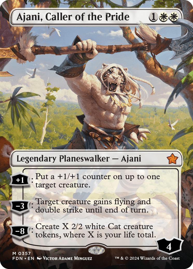 Ajani, Caller of the Pride [357] [Borderless] [Foundations] [Non-Foil]
