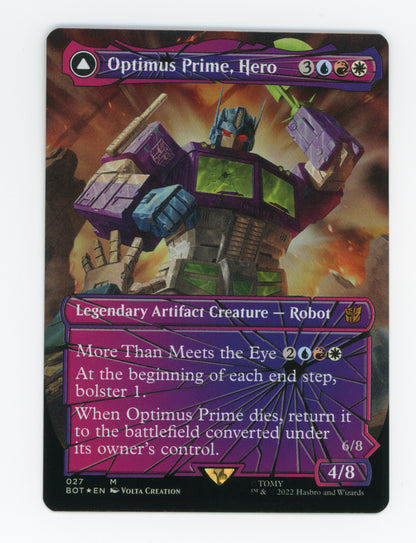 Optimus Prime, Hero // Optimus Prime, Autobot Leader — Borderless|Shattered Glass|Foil — ID 19283