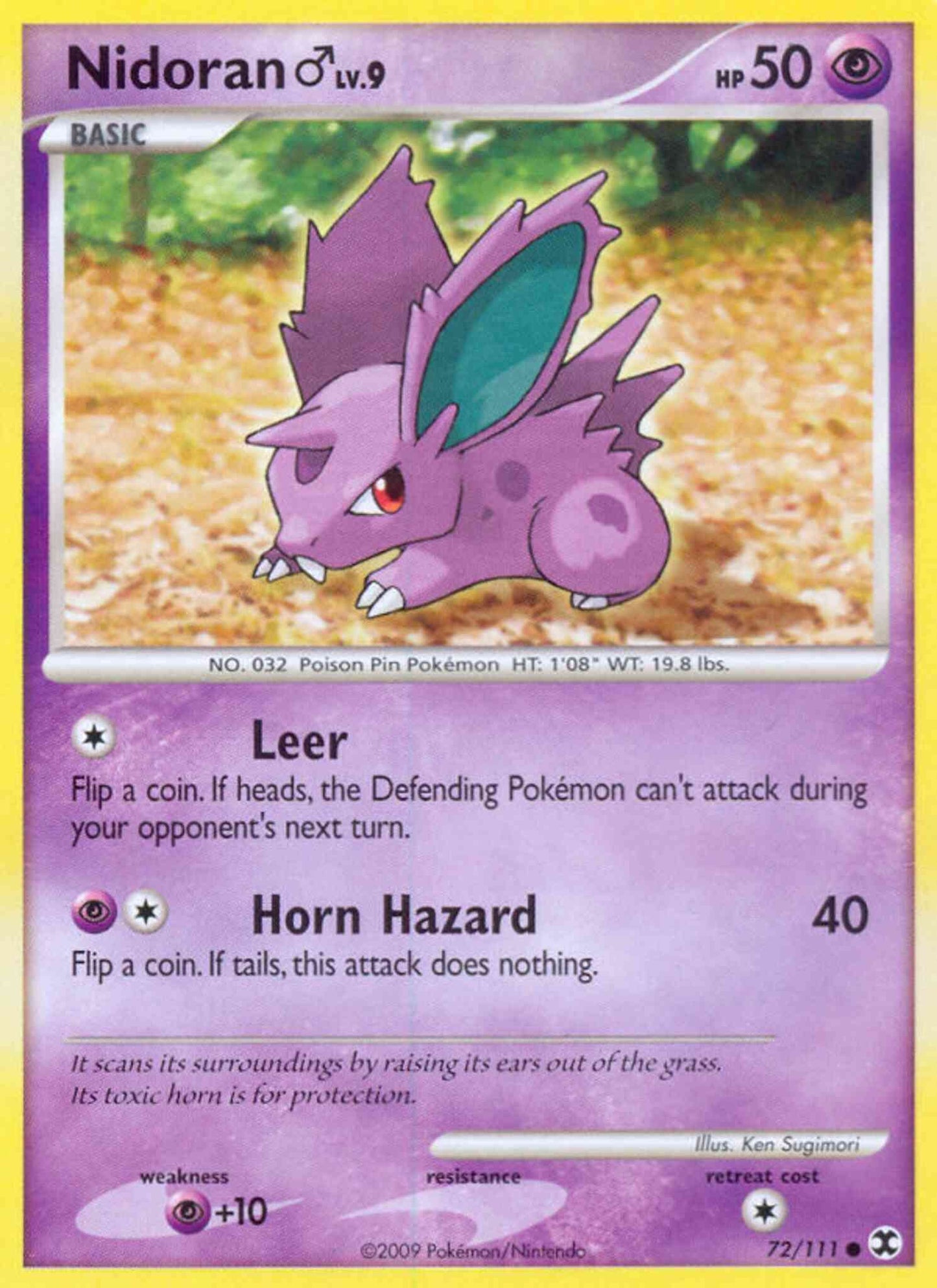 Nidoran♂ - 72/111 - Common [pl2-72] [Reverse Holo]