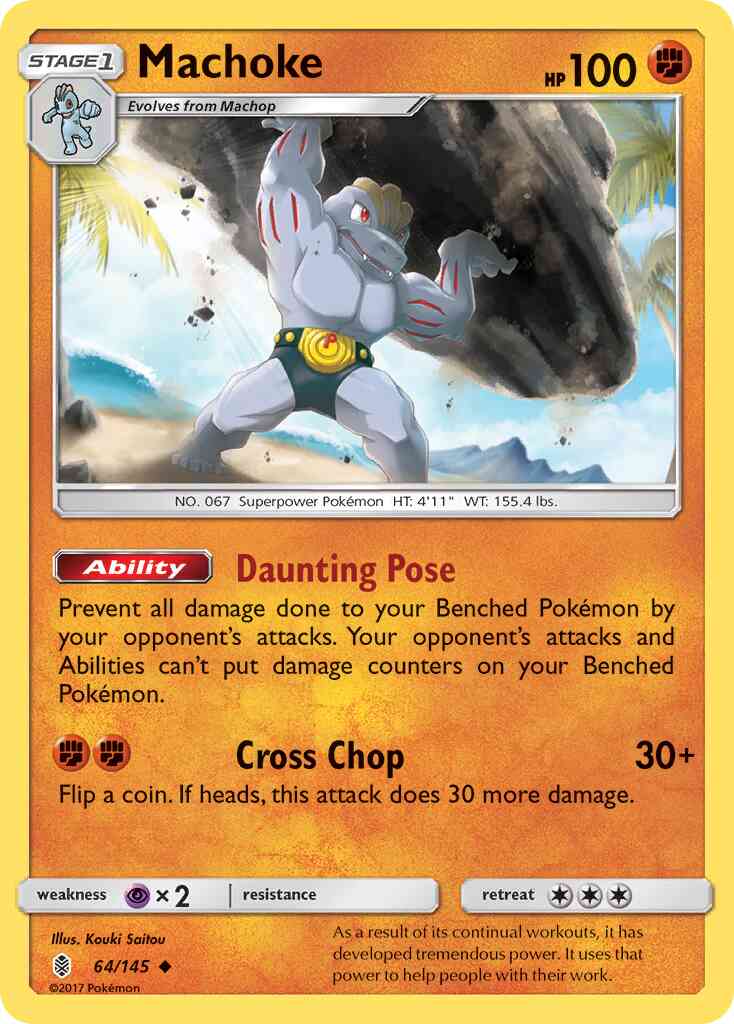 Machoke - 64/145 - Uncommon [sm2-64] [Reverse Holo]