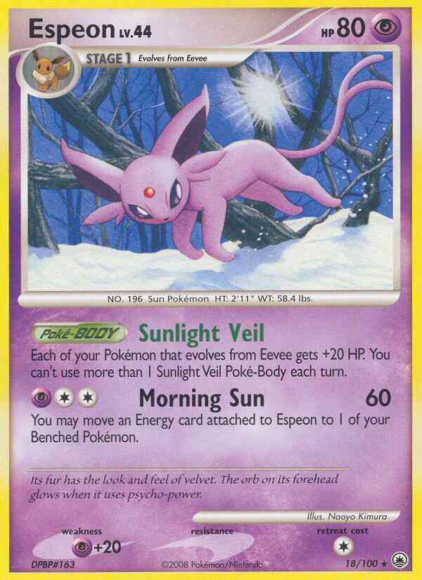 Espeon - 18/100 - Rare [dp5-18] [Reverse Holo]