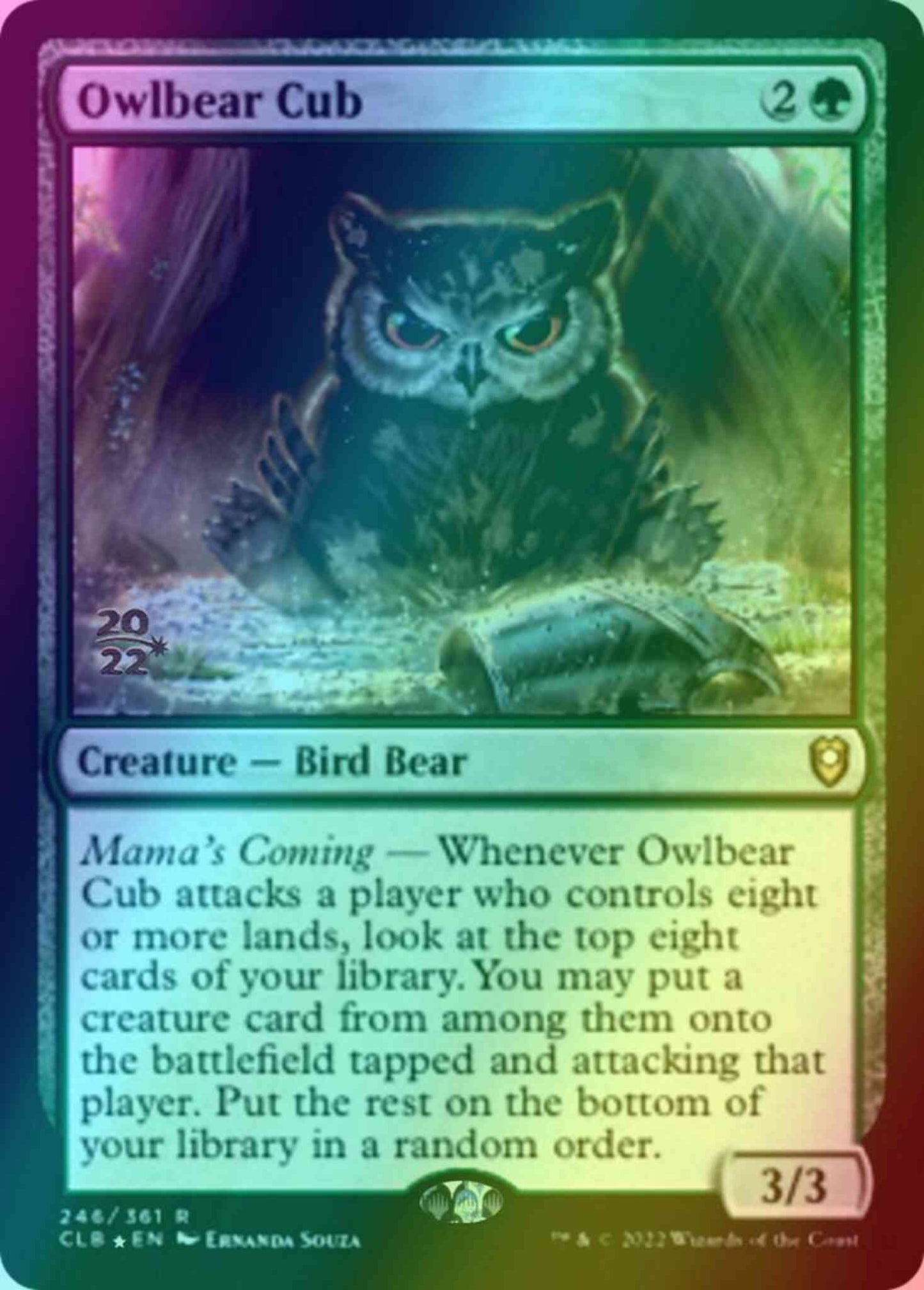 Owlbear Cub [246s] [Prerelease] [Commander Legends: Battle for Baldur's Gate: Promos] [Foil]