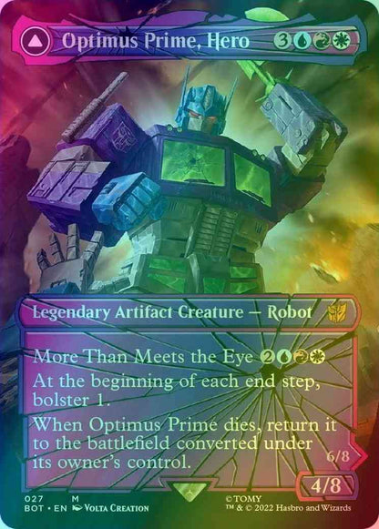 Optimus Prime, Hero // Optimus Prime, Autobot Leader [27] [Borderless] [Shattered Glass] [Universes Beyond: Transformers] [Foil]