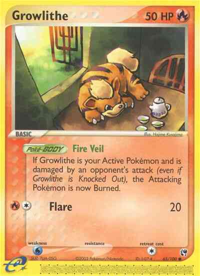 Growlithe - 65/100 - Common [ex2-65] [Non-Holo]