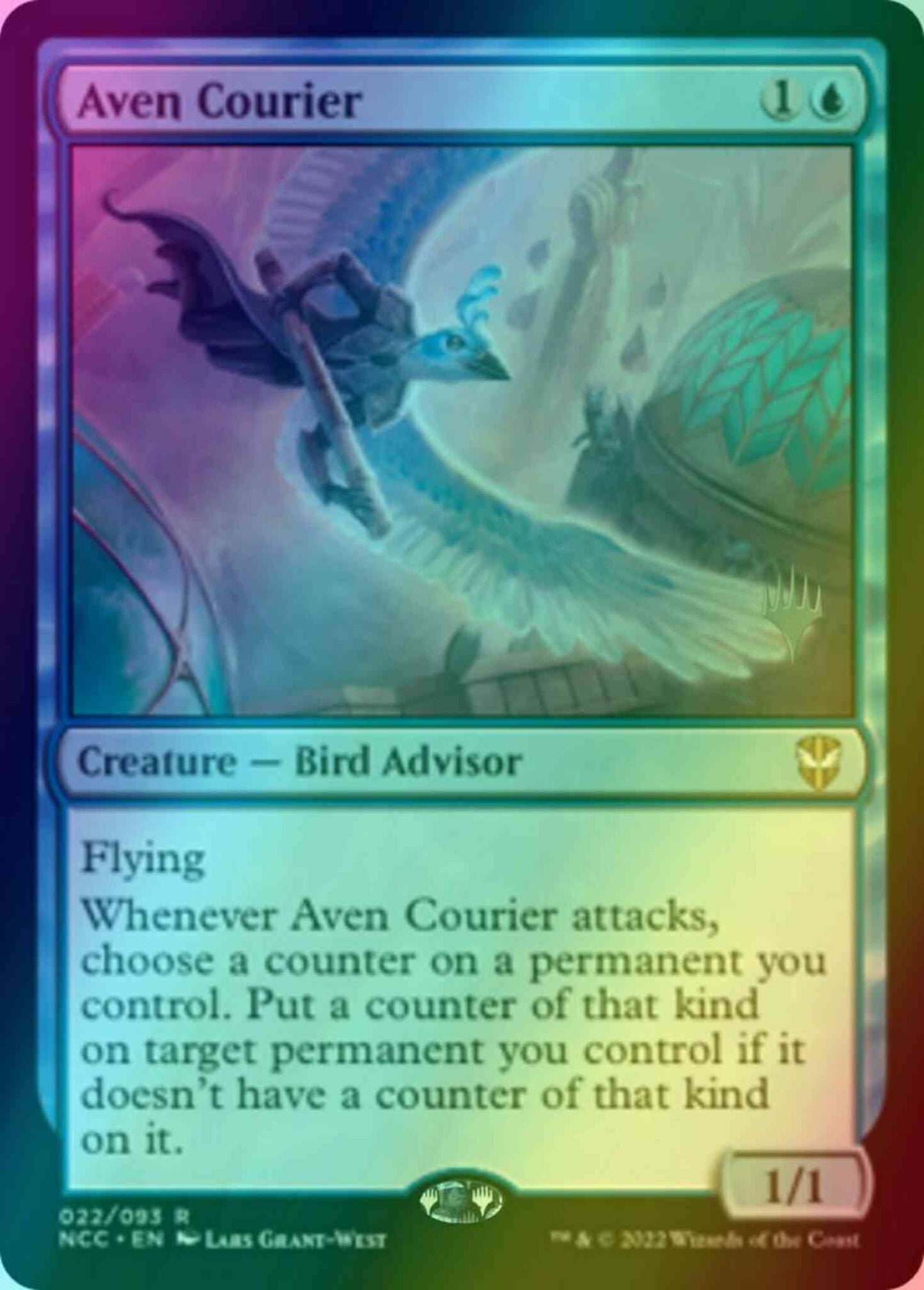Aven Courier [Promo Pack] [22p] [Streets of New Capenna: Commander: Promos] [Foil]