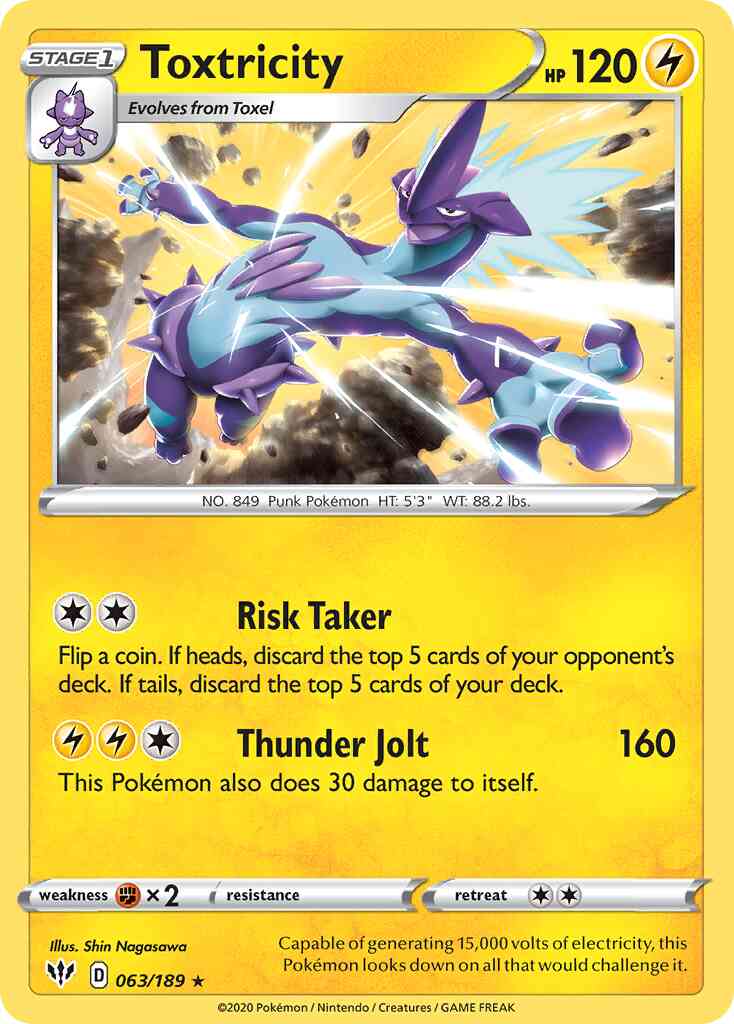 Toxtricity - 063/189 - Rare Holo [swsh3-063] [Reverse Holo]