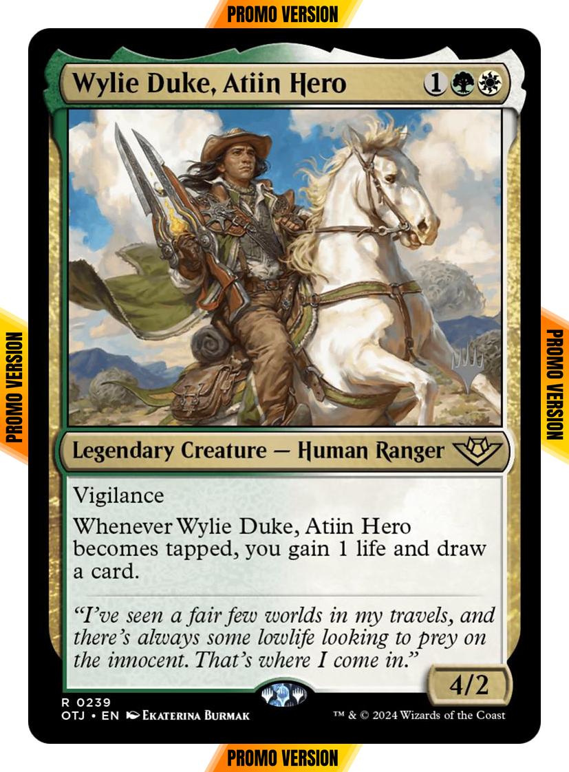 Wylie Duke, Atiin Hero [239p] [Promo Pack] [Outlaws of Thunder Junction: Promos] [Non-Foil]