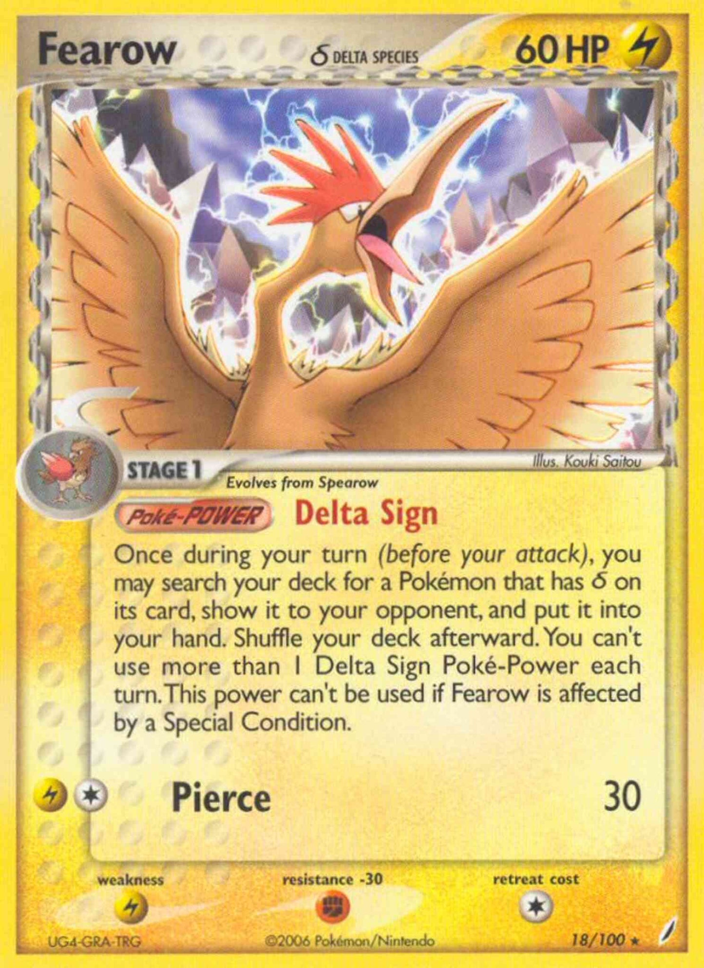 Fearow δ - 18/100 - Rare [ex14-18] [Reverse Holo]