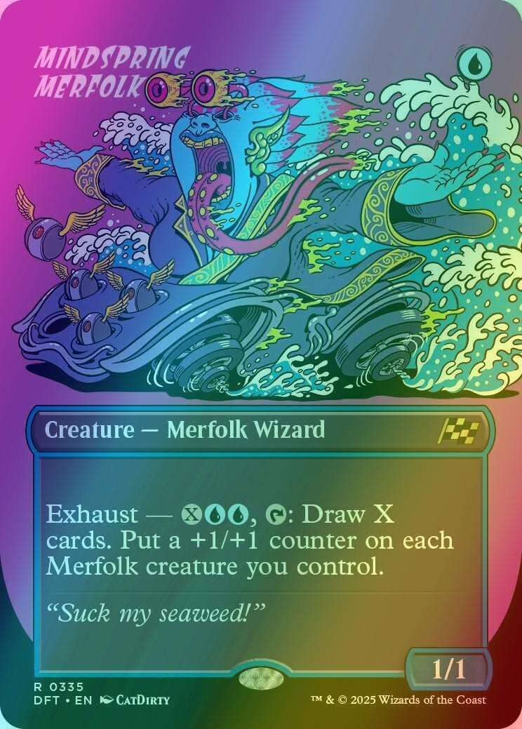 Mindspring Merfolk [335] [Borderless] [Rude Rider] [Aetherdrift] [Foil]