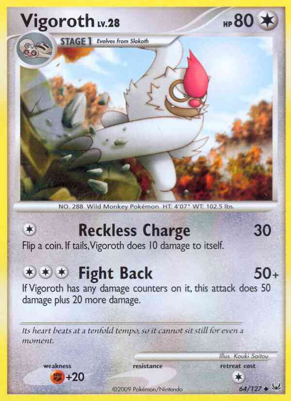 Vigoroth - 64/127 - Uncommon [pl1-64] [Reverse Holo]